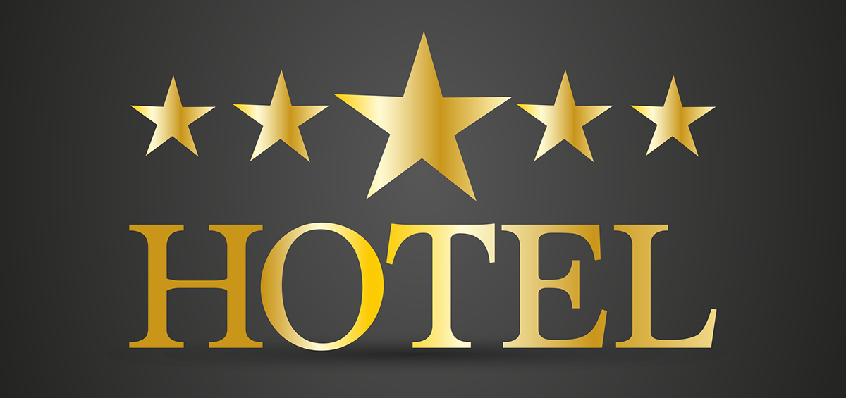 Ein Hotelschild mit 5 Sternen